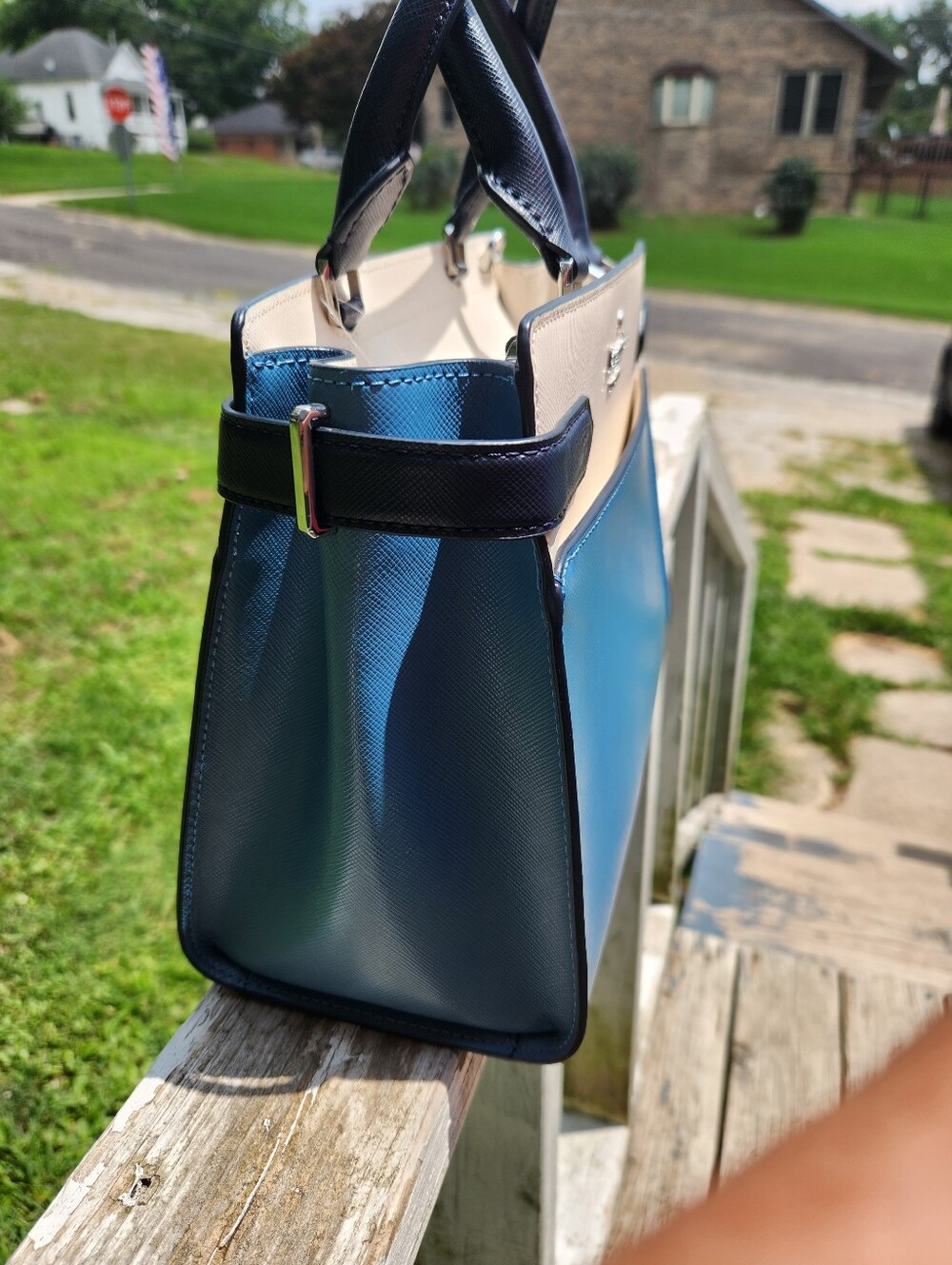 Kate Spade Two Tone Leather Hand Bag Crossbody NWT - Picture 5 of 12